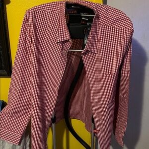 Club Room Red and White Checkered Shirt